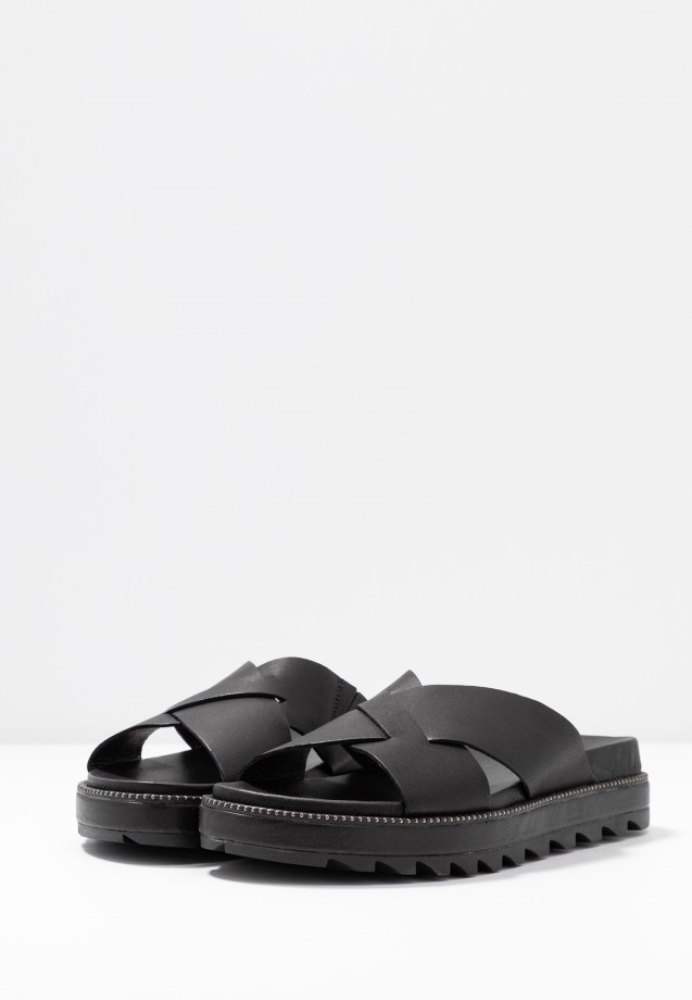Noir Sorel Belgique Roaming Criss Cross Slide Mules