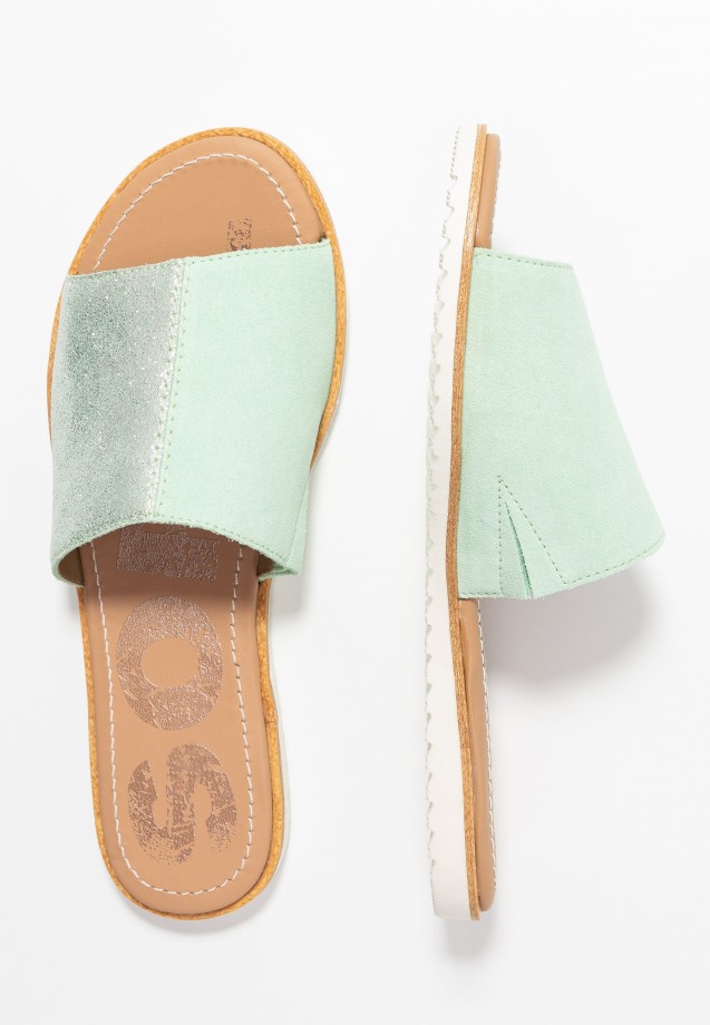Vivid Mint Sorel Belgique Ella Block Slide Mules
