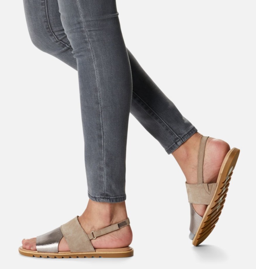 Sandale à Bride Arrière Ella Ii Pour Femme Sorel Belgique Brun Cendré-craie