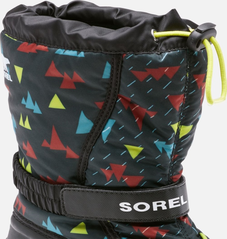 Botte Enfant Sorel Belgique Imprimé Flurry Noir-noir