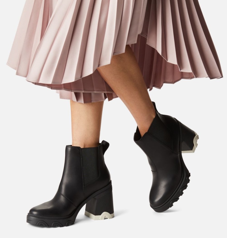 Noir-noir Sorel Belgique Bottines Chelsea Talon Brex Femme