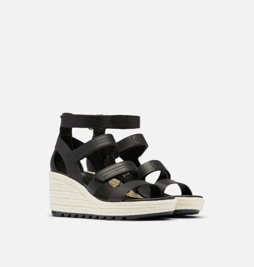 Sandale Compensée Multi-brides Cameron Femme Sorel Belgique Noir-craie