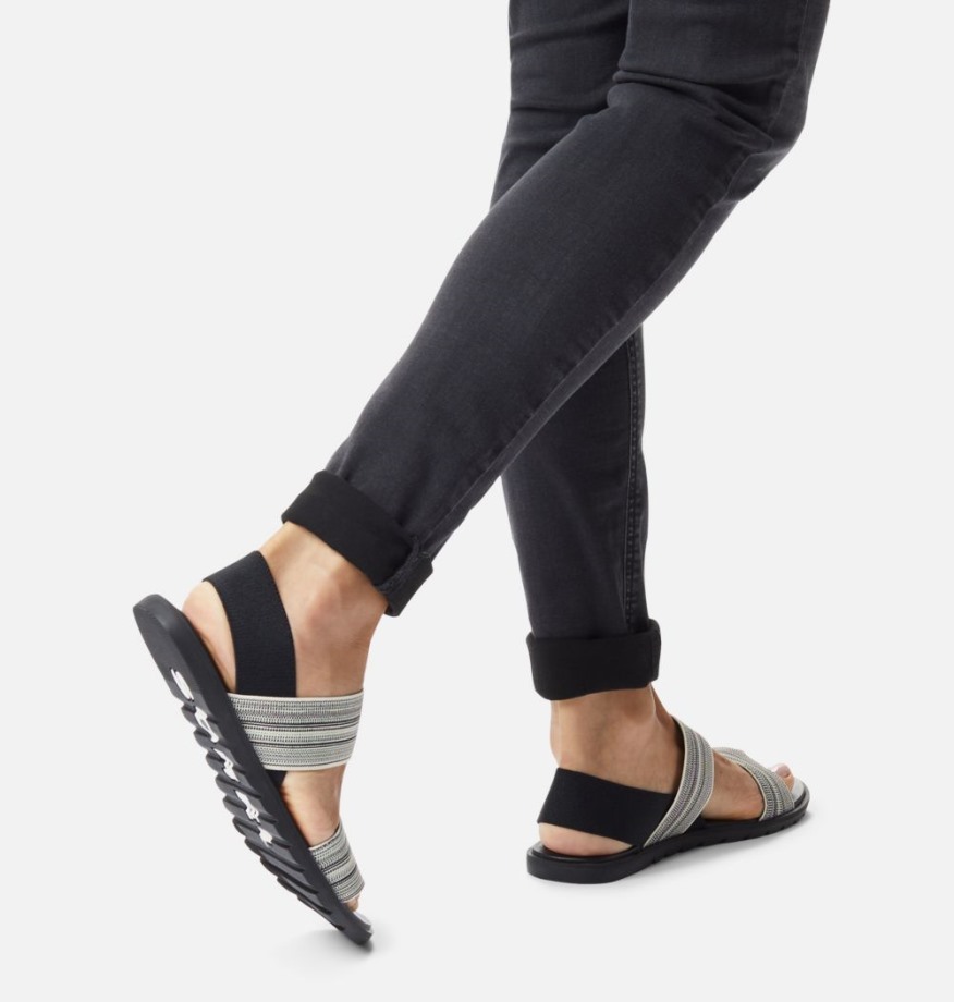 Sandale à Deux Brides Ella Ii Femme Sorel Belgique Noir-craie