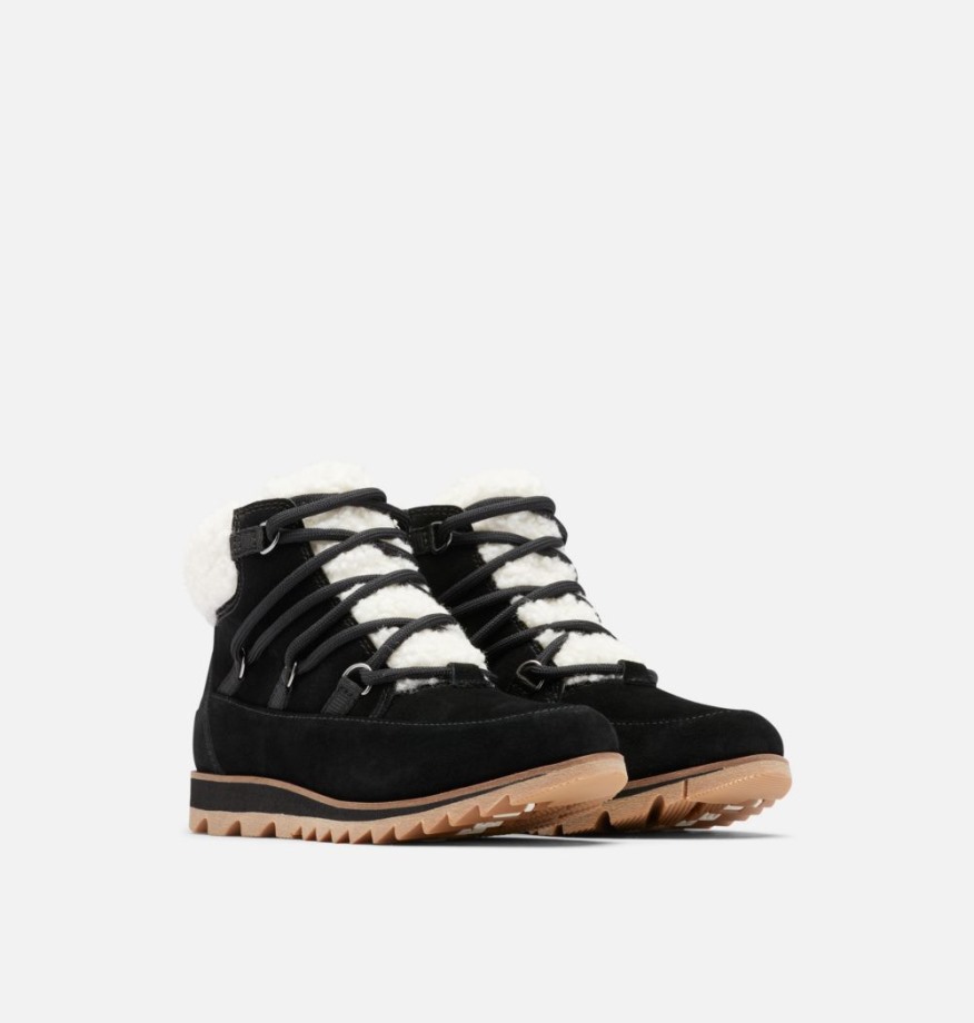 Black-gum 10 Sorel Belgique Bottillons Confortables En Dentelle Harlow Pour Femmes