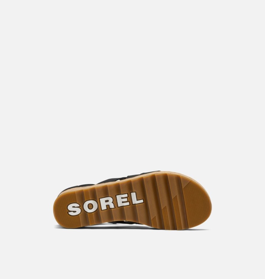 Sandale Compensée En Dentelle Cameron Pour Femme Sorel Belgique Black-gum 2
