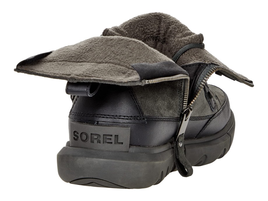 Jet Noir Sorel Belgique Explorer Botte Double Zip étanche Noir/jet