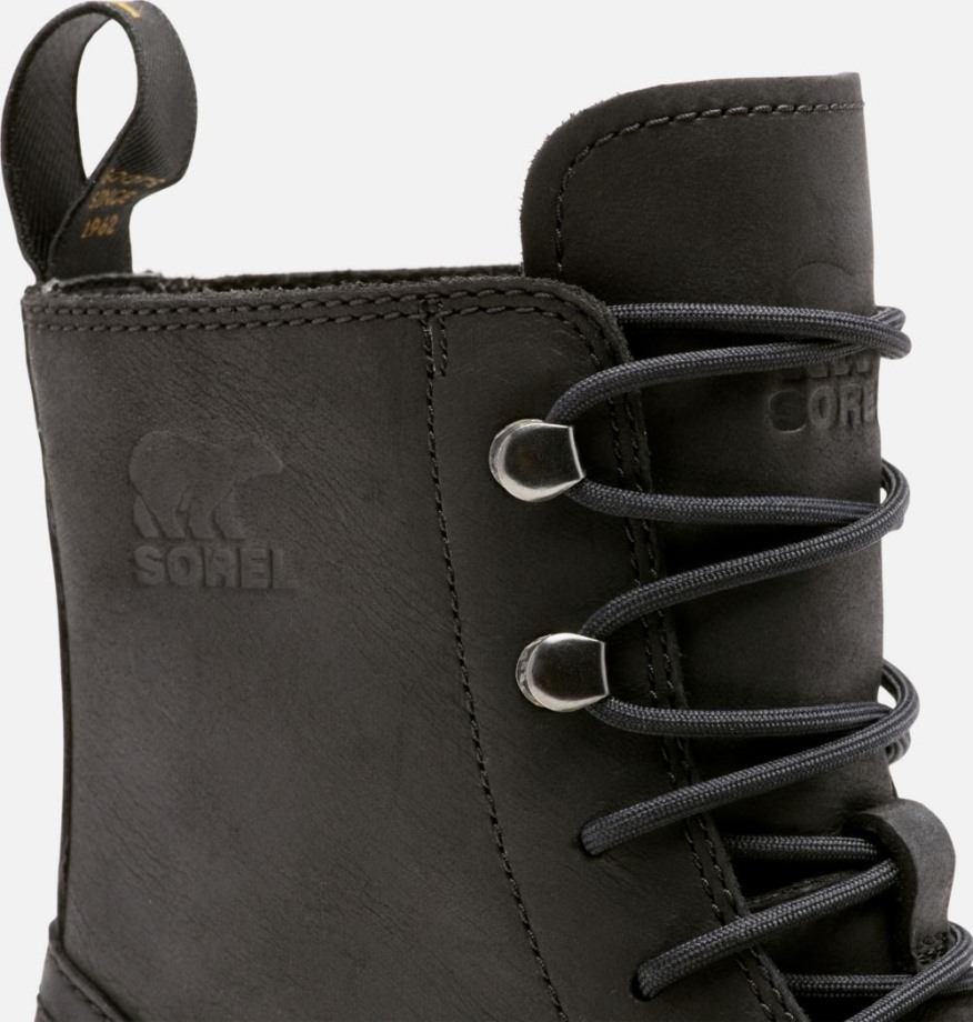 Black-jet Sorel Belgique Bottillons Hi-line En Dentelle Pour Femme
