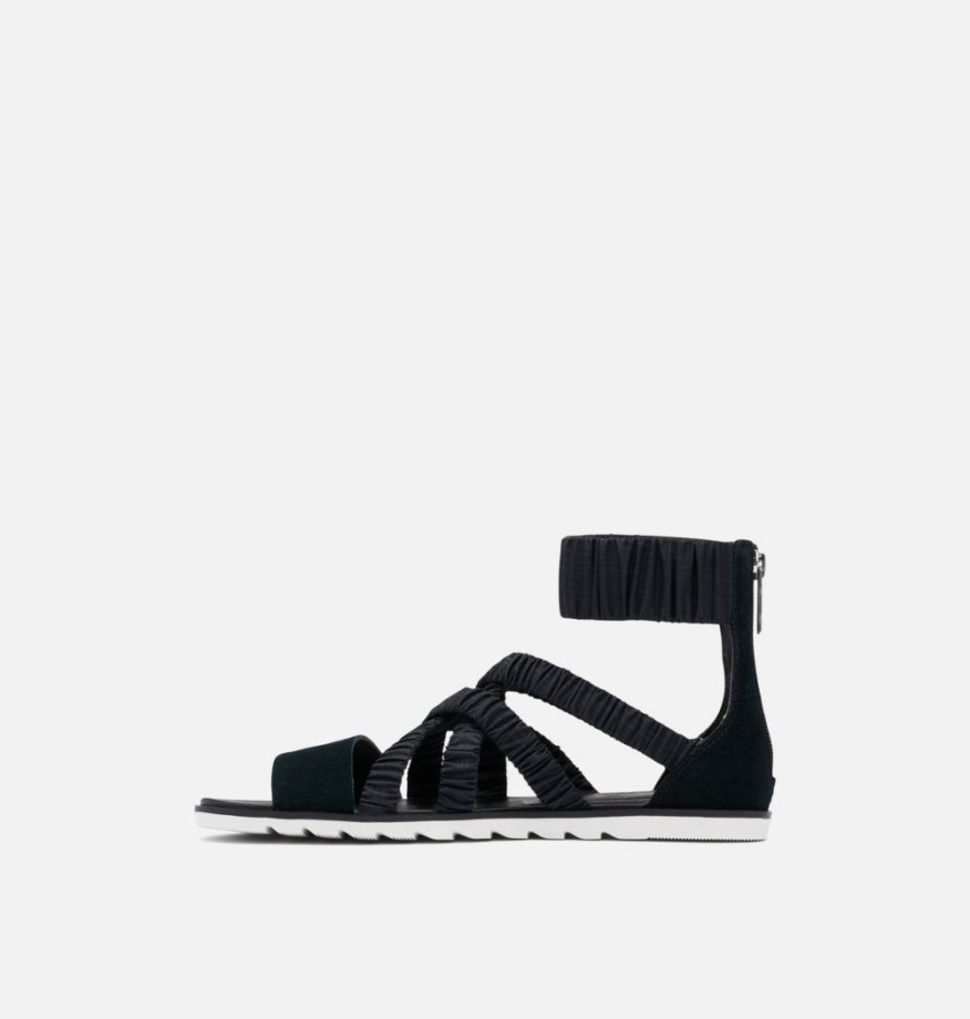 Sorel Belgique Ella Ii Sandales à Bride De Cheville Pour Femmes Black-sea Salt