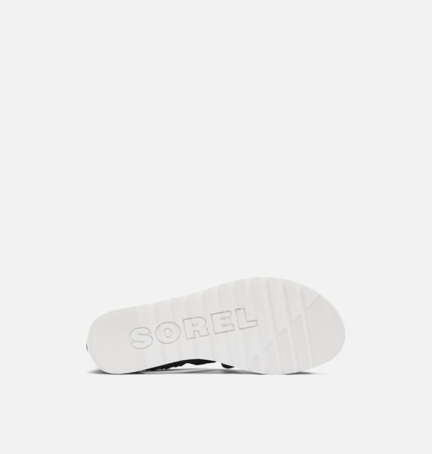 Sorel Belgique Ella Ii Sandales à Bride De Cheville Pour Femmes Black-sea Salt