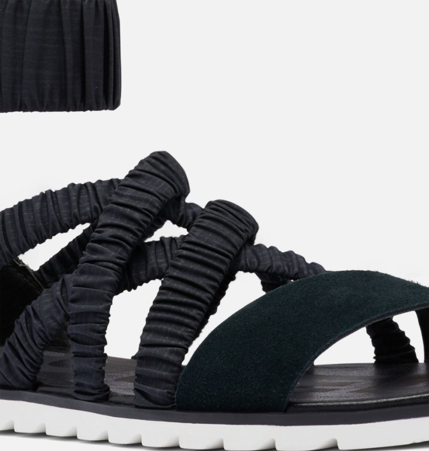 Sorel Belgique Ella Ii Sandales à Bride De Cheville Pour Femmes Black-sea Salt