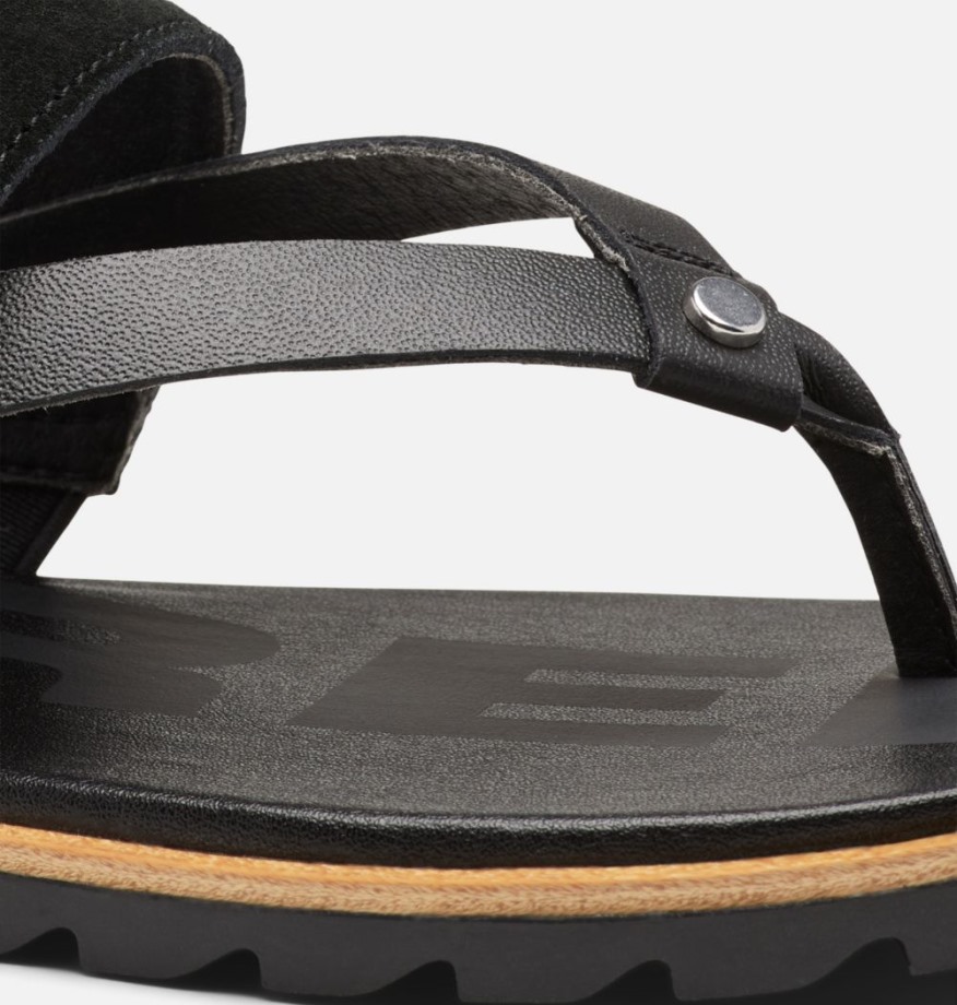 Sorel Belgique Sandale Ella Ii Easy Flip Pour Femme Sel De Mer Noir