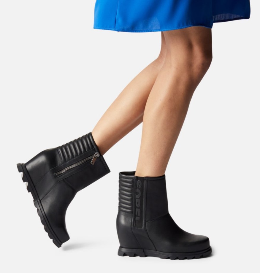 Black-sea Salt Sorel Belgique Joan Of Arctic Wedge Iii Bottillon Moto Femme