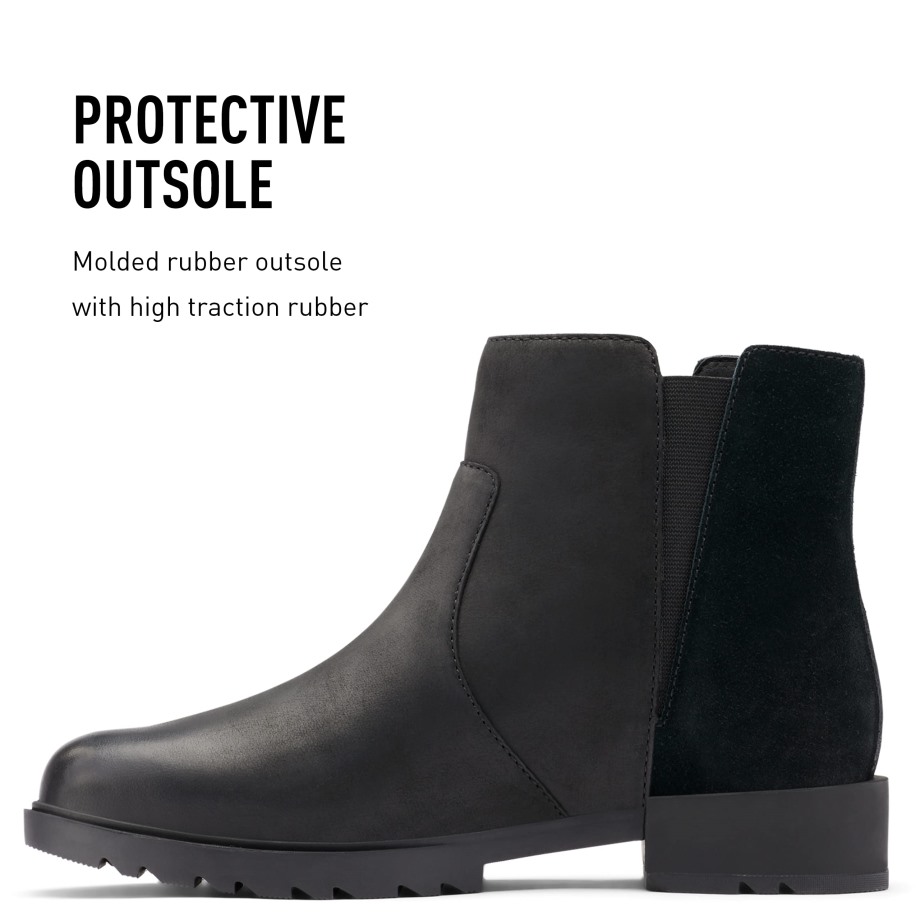 Sorel Belgique Emelie Ii Zip Botte Imperméable Femme Sel De Mer Noir