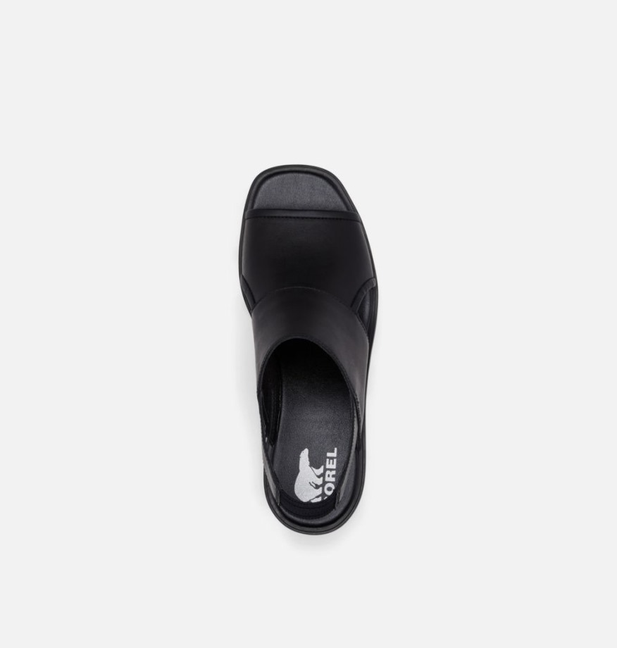 Sorel Belgique Joanie Iii Sandale Compensée à Bride Arrière Pour Femme Noir-blanc