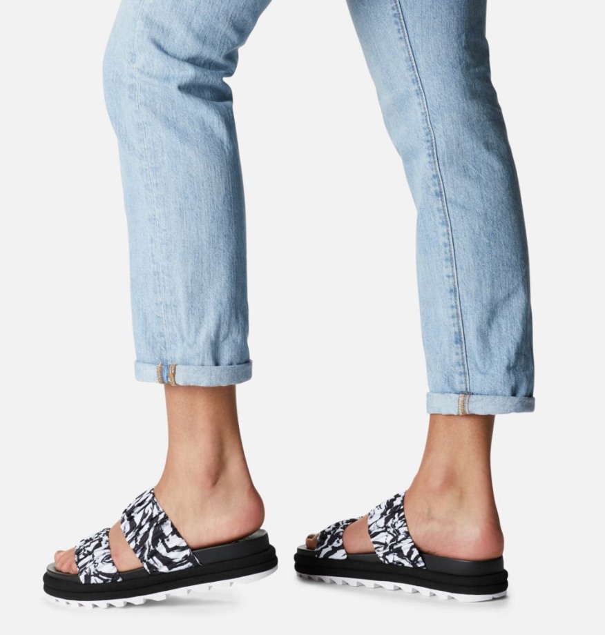 Sandale à Deux Lanières Roaming Pour Femme Sorel Belgique Noir-blanc