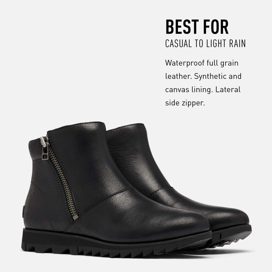 Sorel Belgique Femmes Harlow Zip Botte De Pluie Imperméable Noir