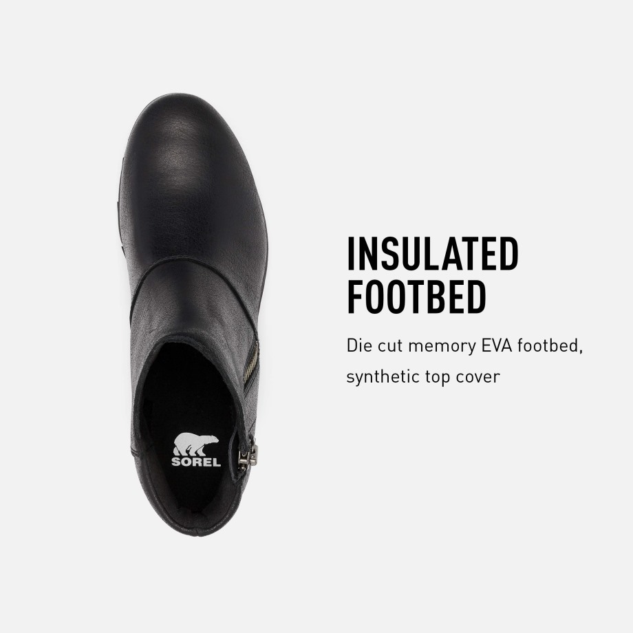 Sorel Belgique Femmes Harlow Zip Botte De Pluie Imperméable Noir