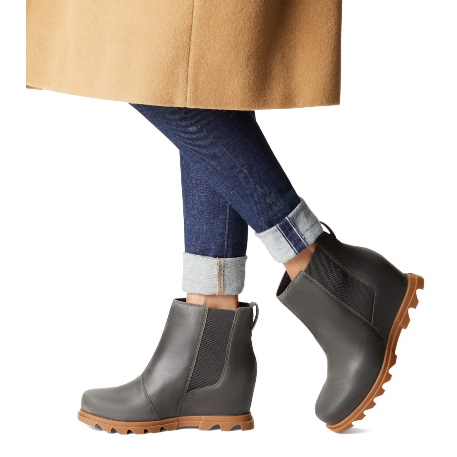 Brun Noirci-noir Sorel Belgique Femme Joan Of Arctic Wedge Iii Chelsea Boot