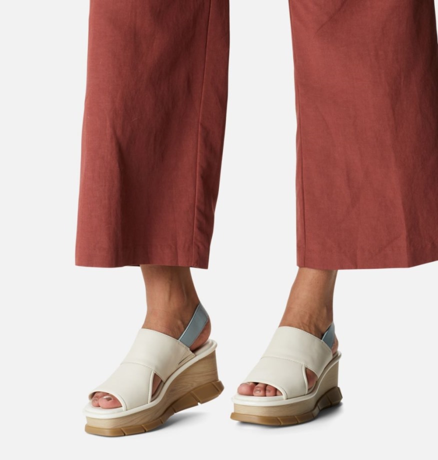 Sandale Compensée à Bride Arrière Joanie Iii Femme Sorel Belgique Bleu Craie écrasé