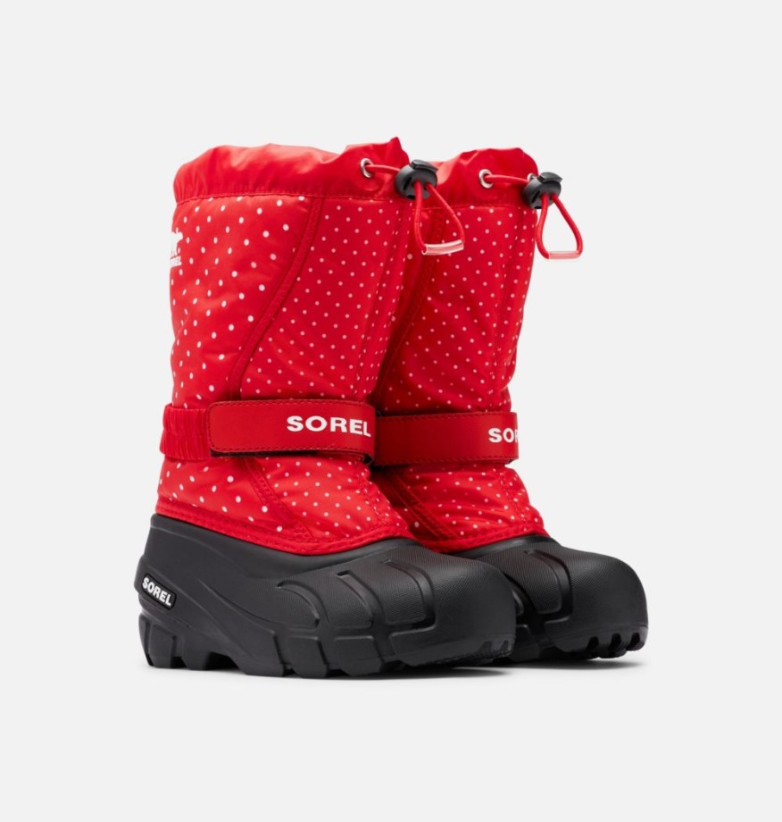 Botte Enfant Flurry Print Sorel Belgique Cherrybomb-noir