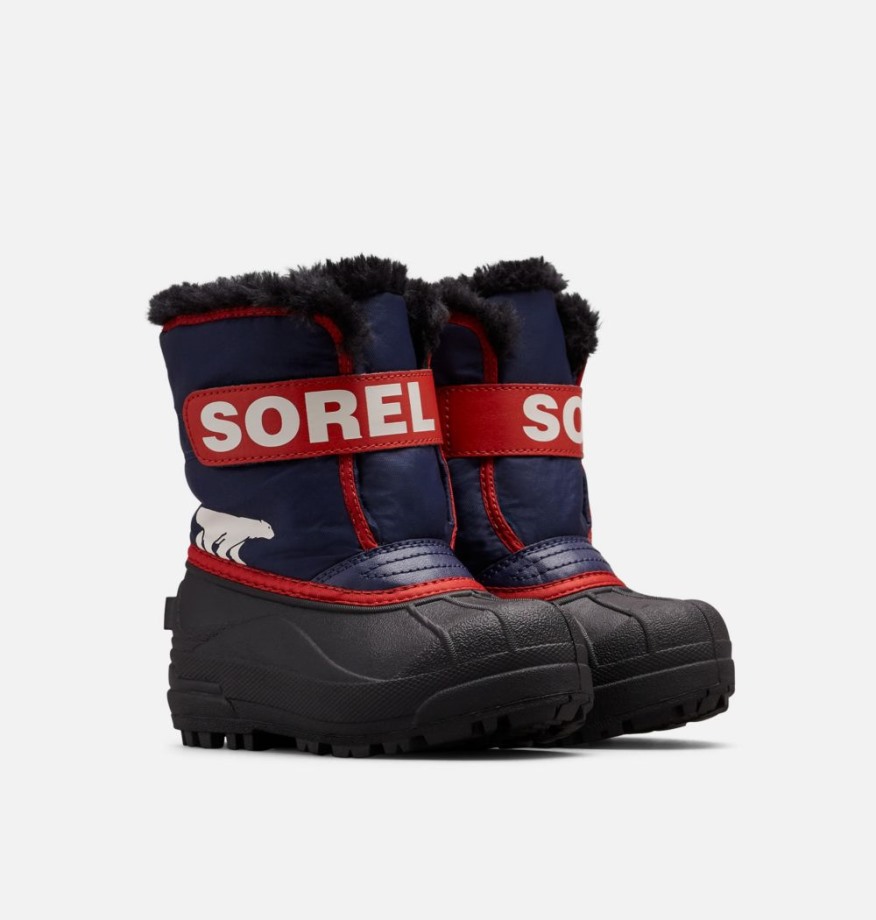 Botte De Commandeur De Neige Pour Enfant Sorel Belgique Nocturne-voile Rouge