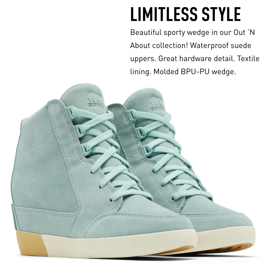 Sorel Belgique Femmes Out 'n About Wedge Sorel Bottes écrasées Bleu Craie