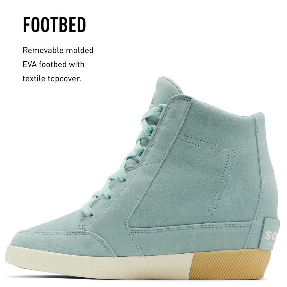 Sorel Belgique Femmes Out 'n About Wedge Sorel Bottes écrasées Bleu Craie