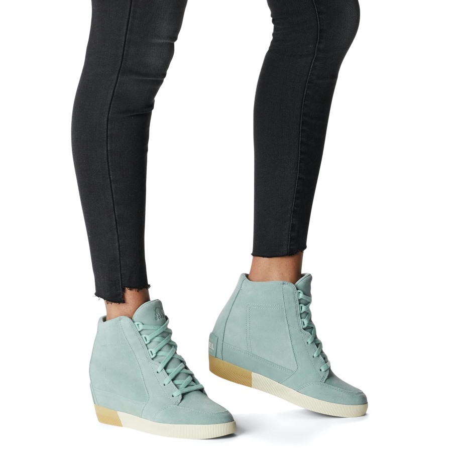 Sorel Belgique Femmes Out 'n About Wedge Sorel Bottes écrasées Bleu Craie