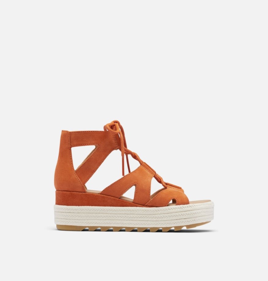 Sorel Belgique Cameron Sandales Compensées En Dentelle Pour Femme Desert Sun-gum 17