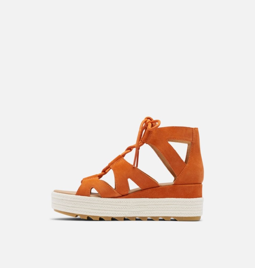 Sorel Belgique Cameron Sandales Compensées En Dentelle Pour Femme Desert Sun-gum 17