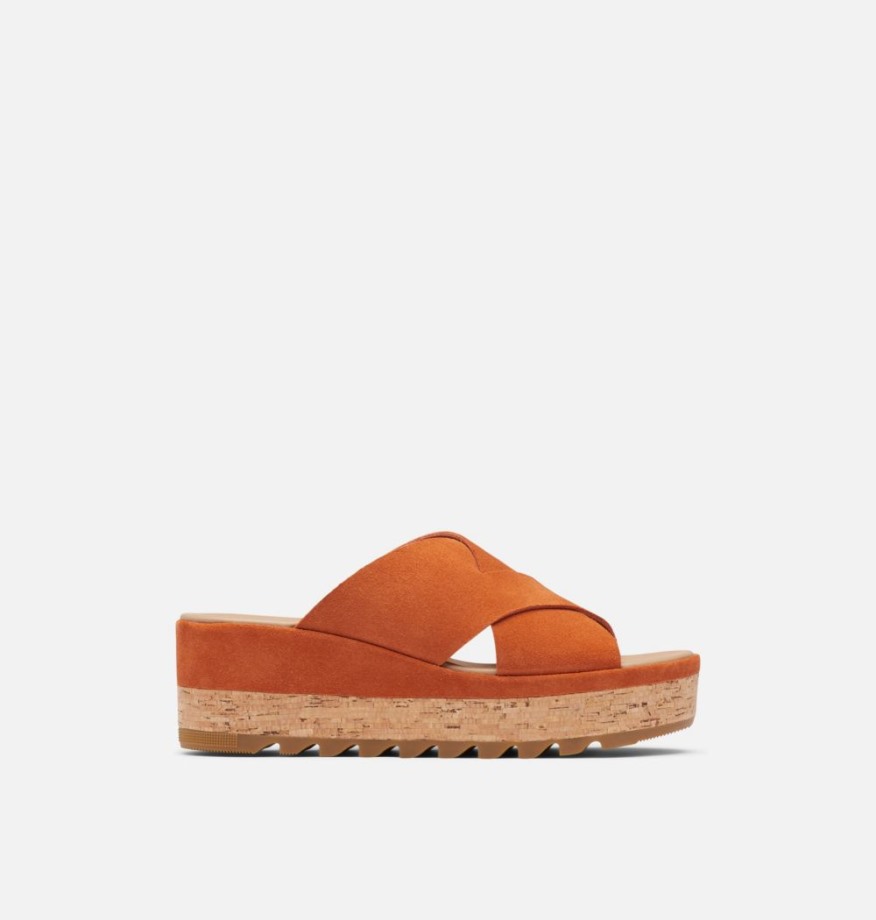 Sorel Belgique Cameron Flatform Mule Sandale Compensée Desert Sun-gum 17