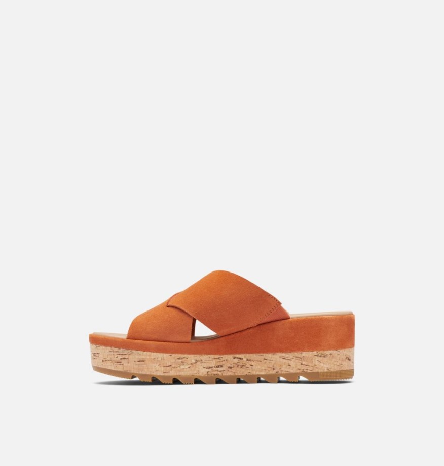 Sorel Belgique Cameron Flatform Mule Sandale Compensée Desert Sun-gum 17