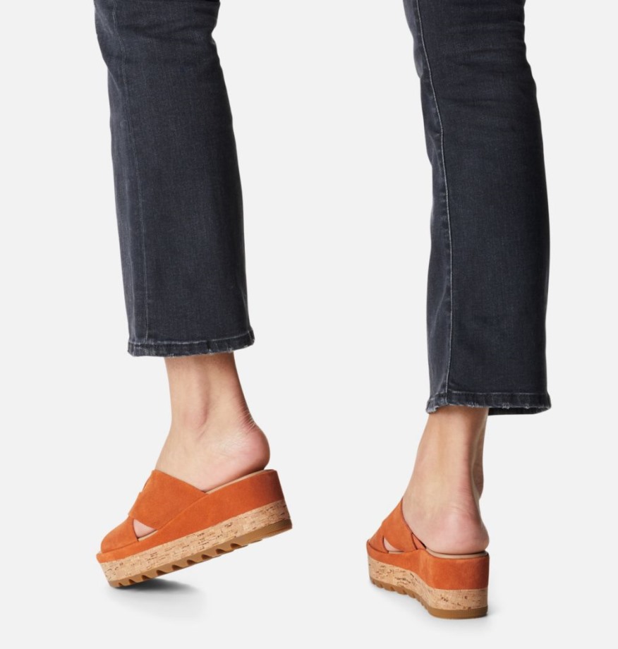 Sorel Belgique Cameron Flatform Mule Sandale Compensée Desert Sun-gum 17