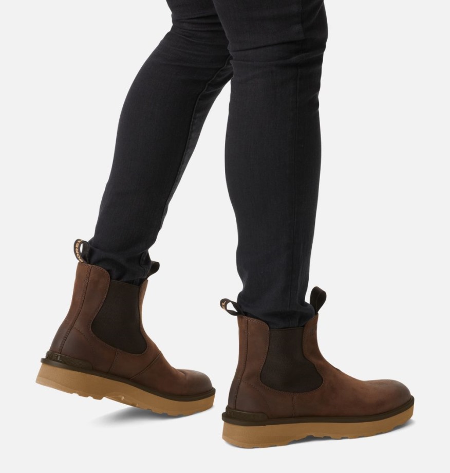 Automne-velours Tan Sorrel Belgium Bottines Chelsea Hi-line Pour Hommes