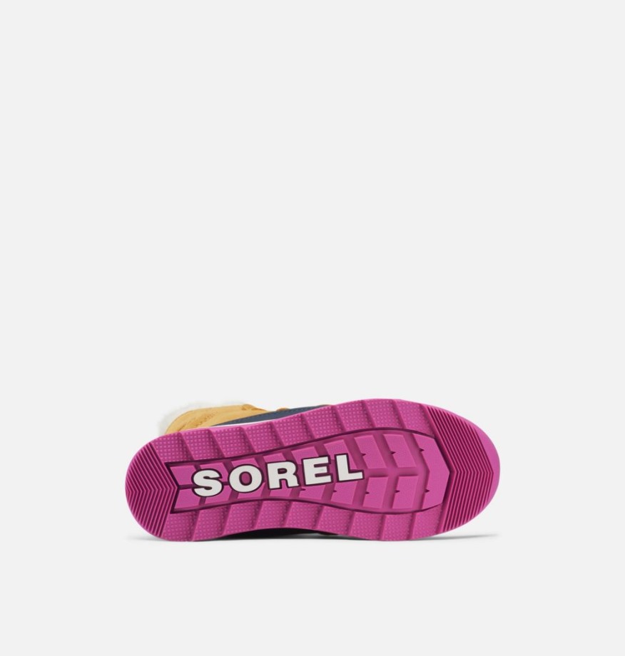 Geo Yellow-collegiate Navy Sorel Belgique Botte à Lacets Whitney Ii Joan Pour Enfant