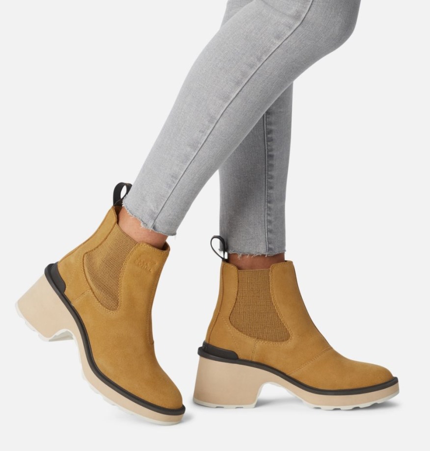 Geo Yellow-Jet Sorel Belgique Botte Chelsea à Talon Haut Pour Femme
