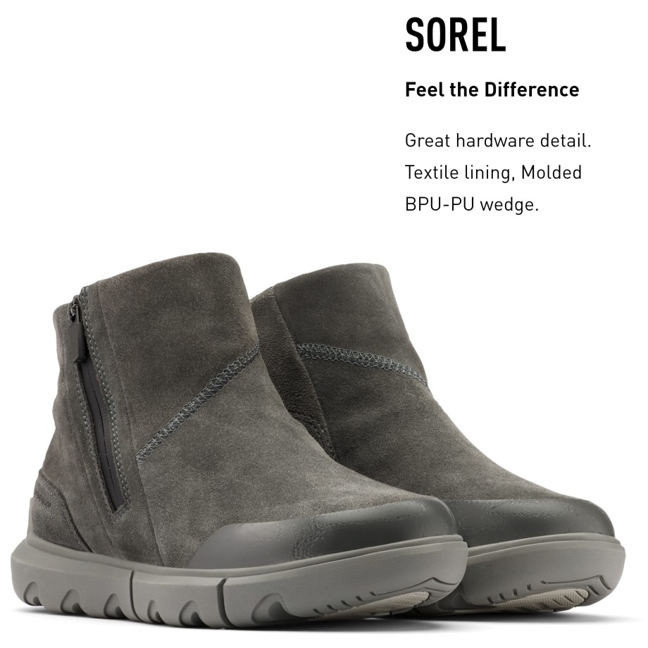 Gris Sorel Belgique Explorer Ii Bootie Femmes Cuir Imperméable Hiver Sorel Bottes