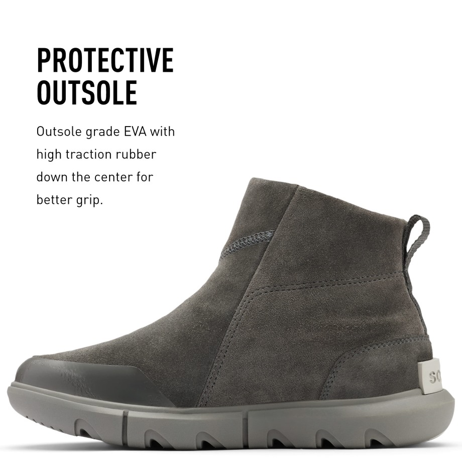 Gris Sorel Belgique Explorer Ii Bootie Femmes Cuir Imperméable Hiver Sorel Bottes