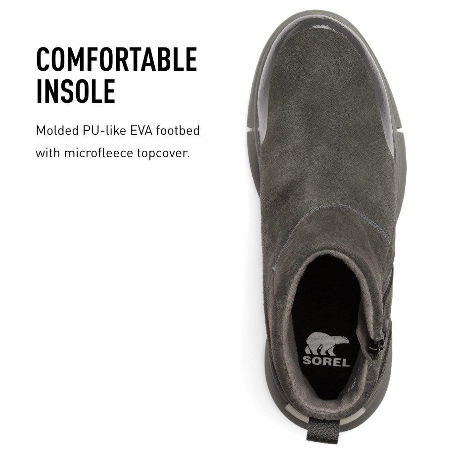 Gris Sorel Belgique Explorer Ii Bootie Femmes Cuir Imperméable Hiver Sorel Bottes
