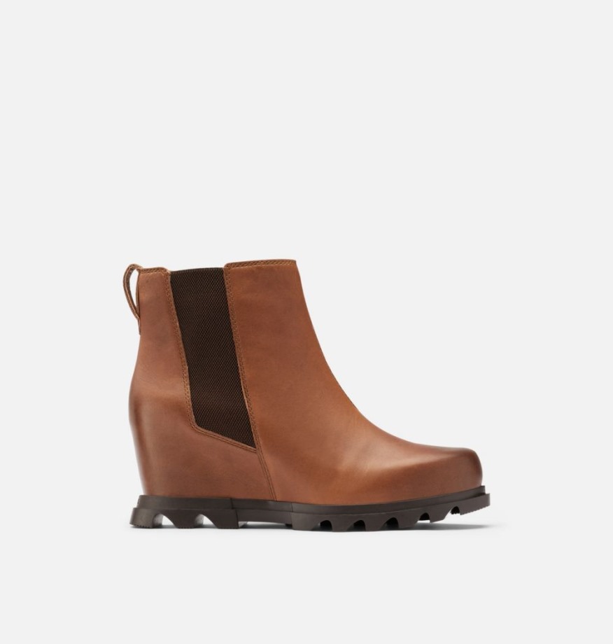 Hazelnut-Blackened Brown Sorel Belgique Joan Of Arctic Wedge Iii Chelsea Wide Bootie Pour Femme