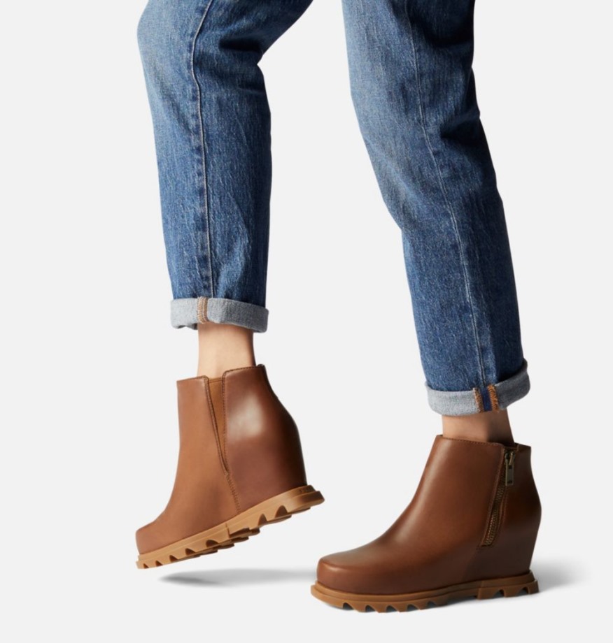 Sorel Belgique Joan Of Arctic Wedge Iii Zip Bootie Cuir Noisette-gomme 2