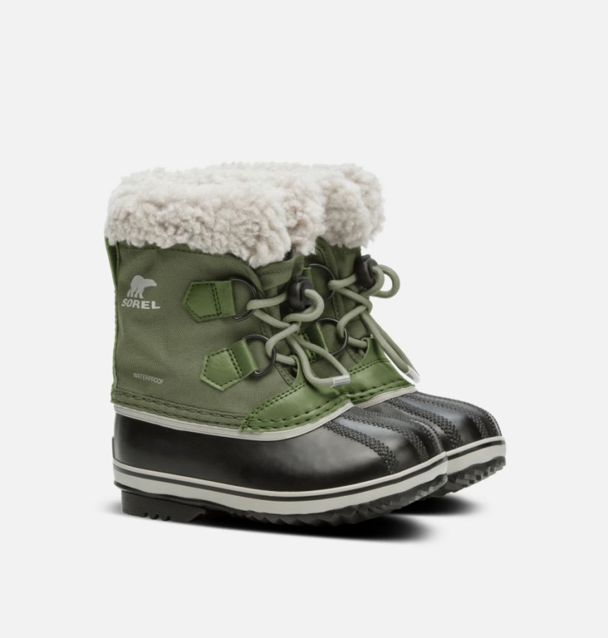 Randonneur Vert Sorel Belgique Bottes En Nylon Yoot Pac Pour Enfants