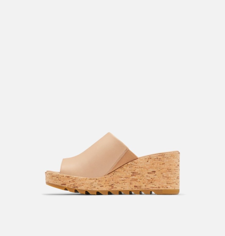 Sorel Belgique Cameron Sandale Mule Compensée Pour Femme Honnête Beige-sel De Mer