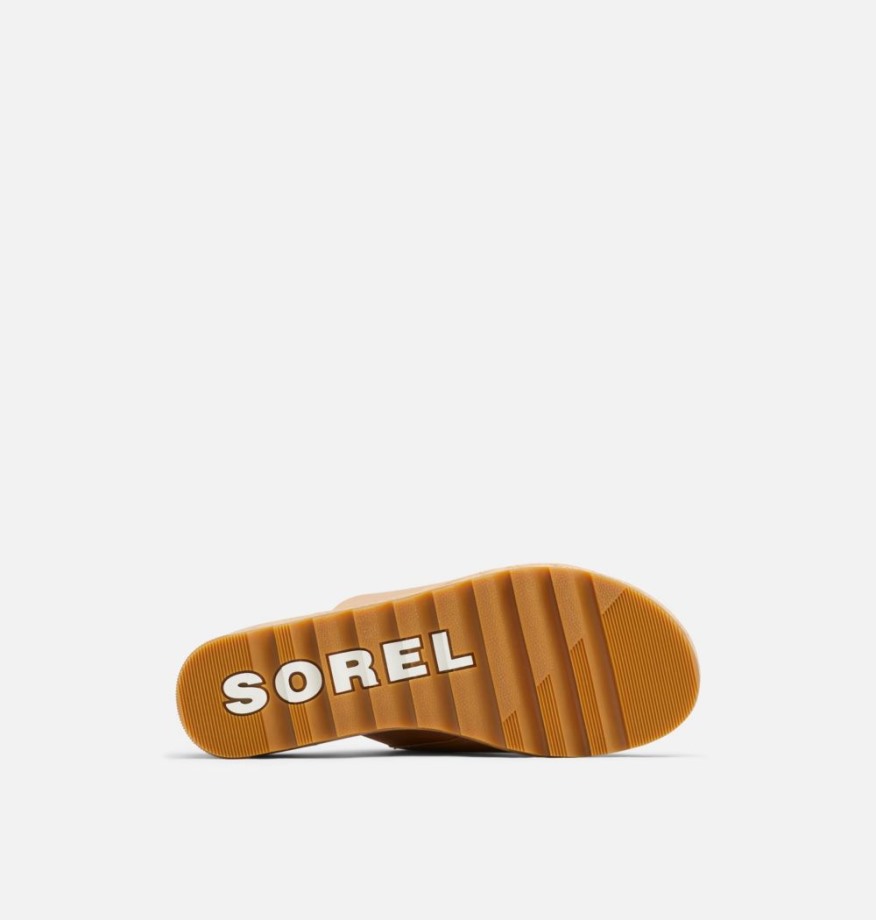 Sorel Belgique Cameron Sandale Mule Compensée Pour Femme Honnête Beige-sel De Mer