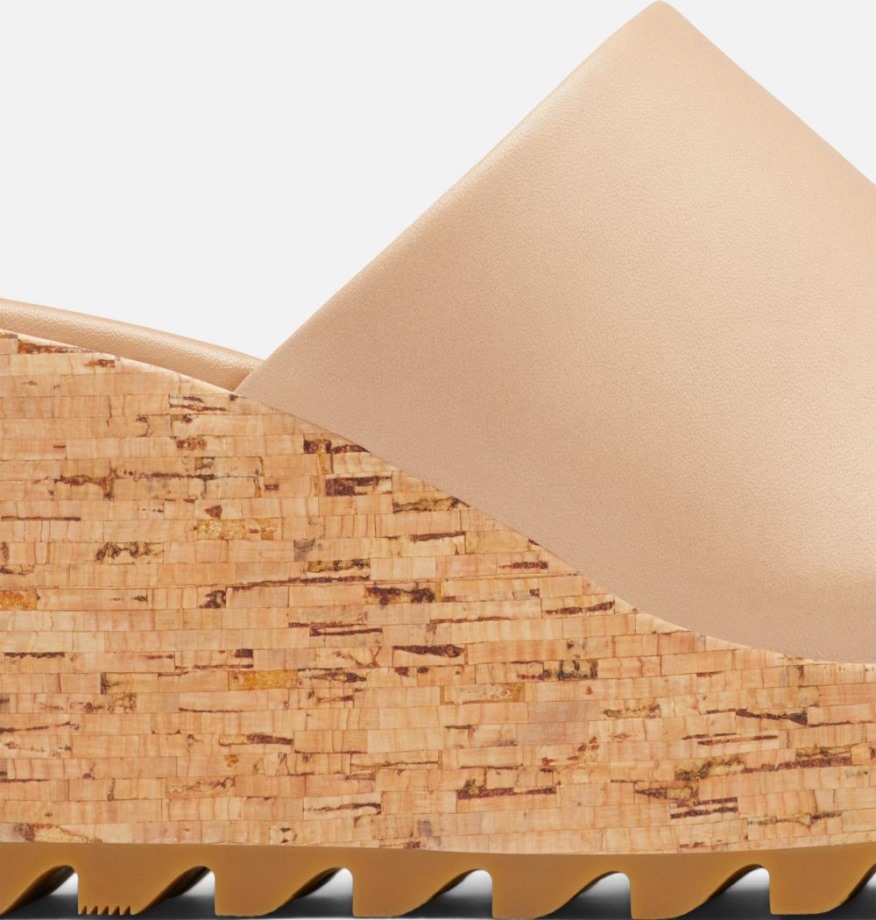 Sorel Belgique Cameron Sandale Mule Compensée Pour Femme Honnête Beige-sel De Mer