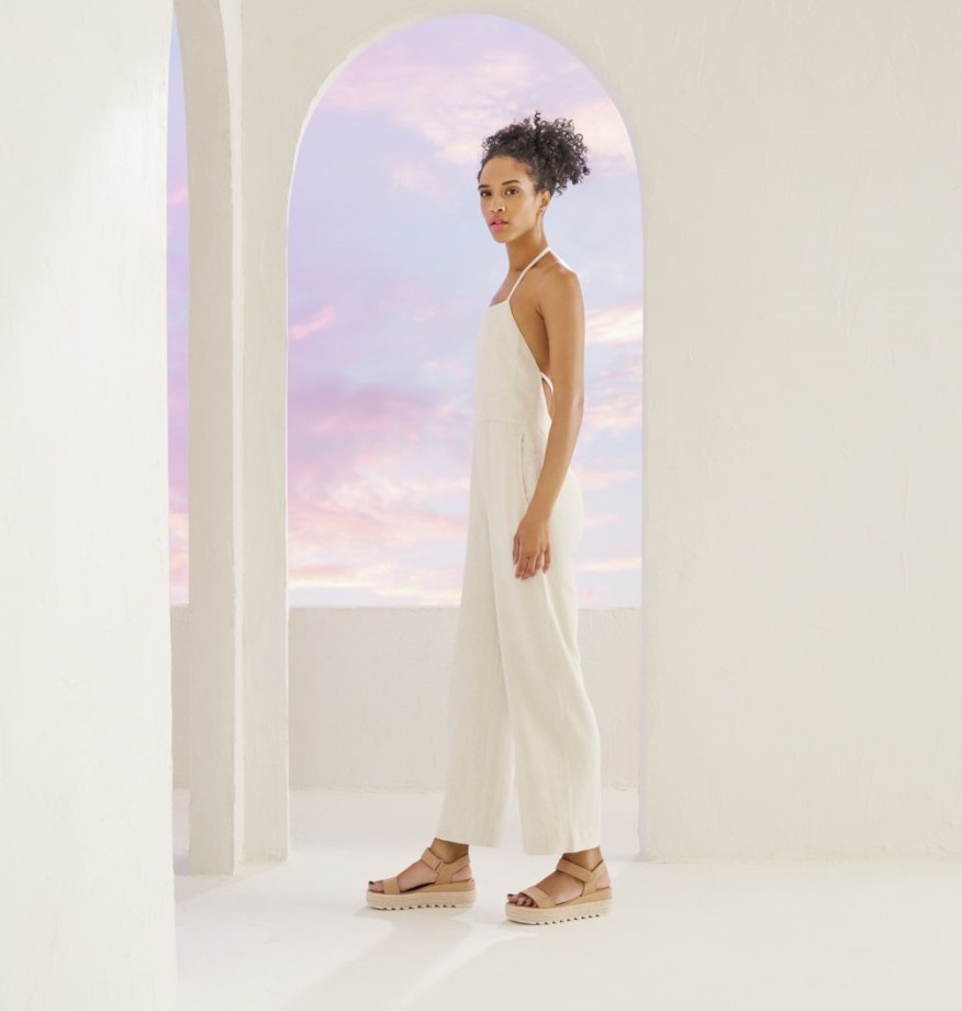 Sorel Belgique Cameron Sandales Compensées à Plateforme Pour Femme Beige Honnête