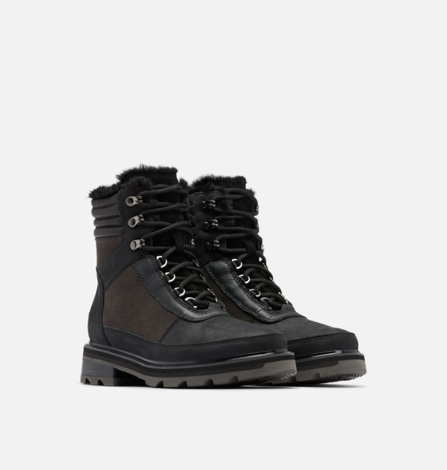 Sorel Belgique Lennox Lace Cosy Stkd Boot Jet-black