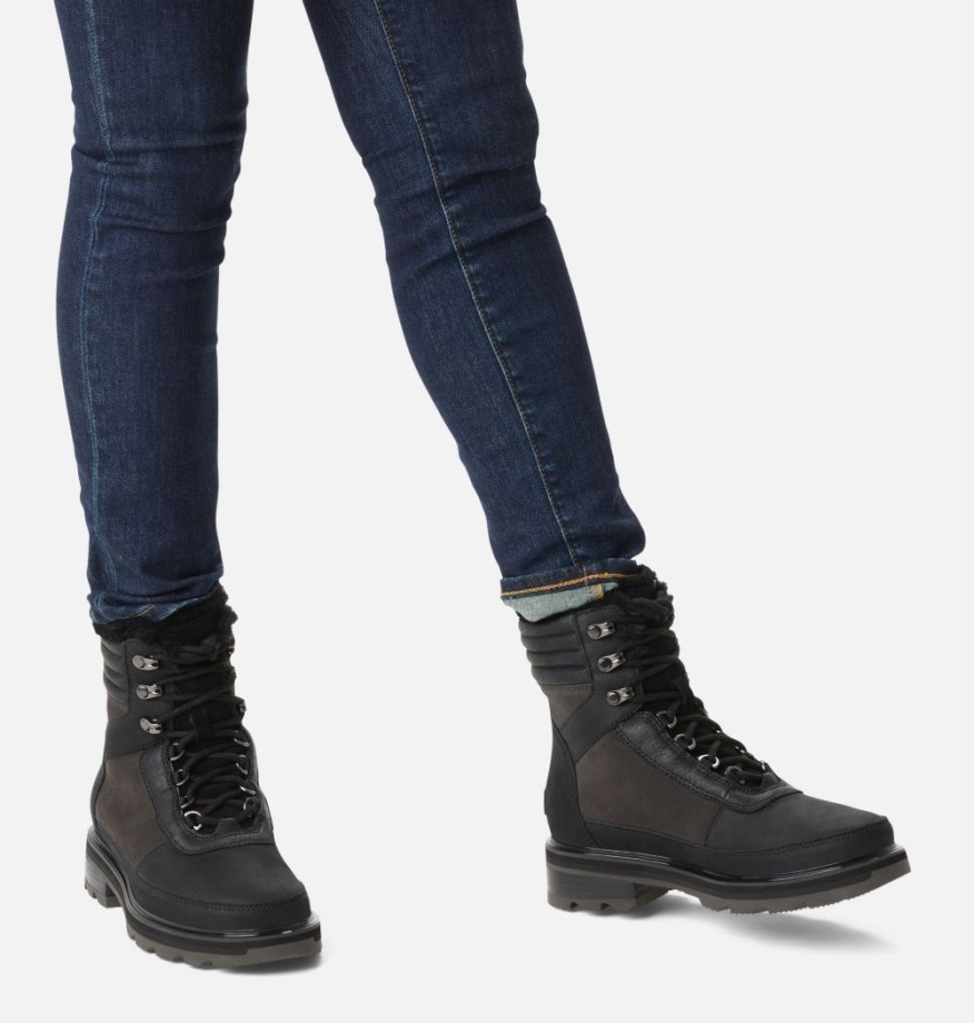 Sorel Belgique Lennox Lace Cosy Stkd Boot Jet-black