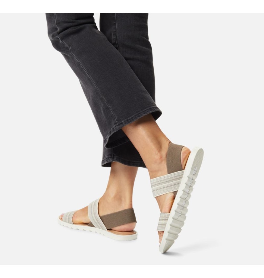 Sorel Belgique Sandale Ella Ii à Deux Brides Femme Kaki Ii-craie