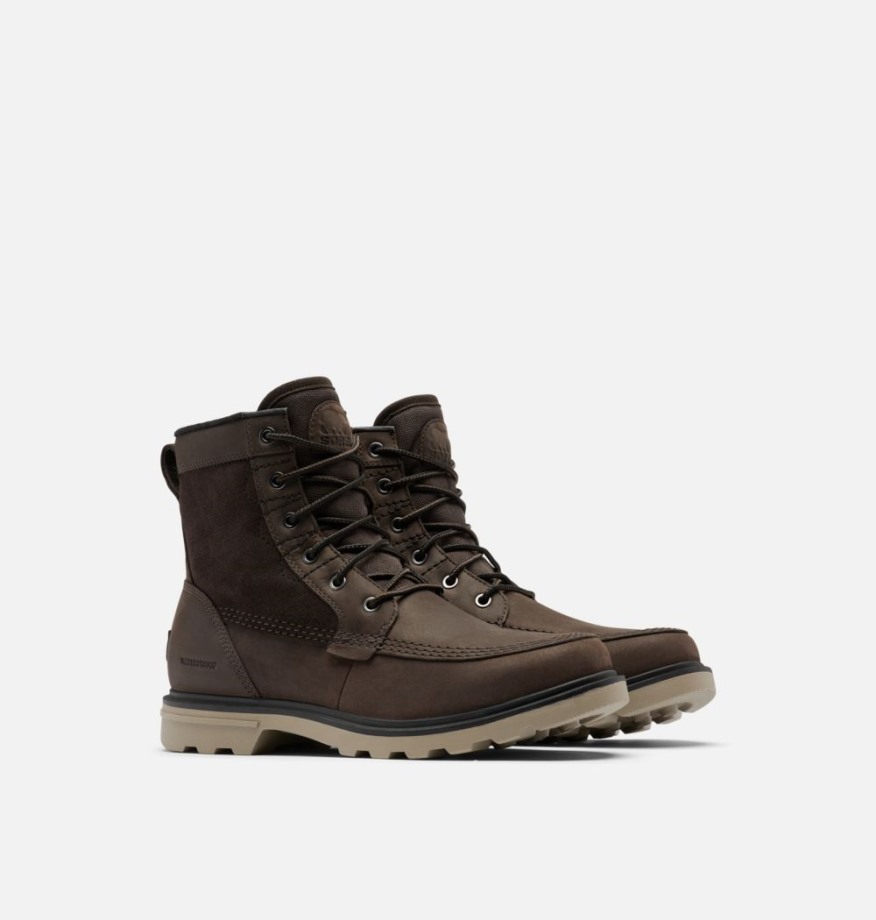 Sorel Belgique Bottes D'hiver Imperméables Carson Storm Ii Brun Noirci Pour Hommes